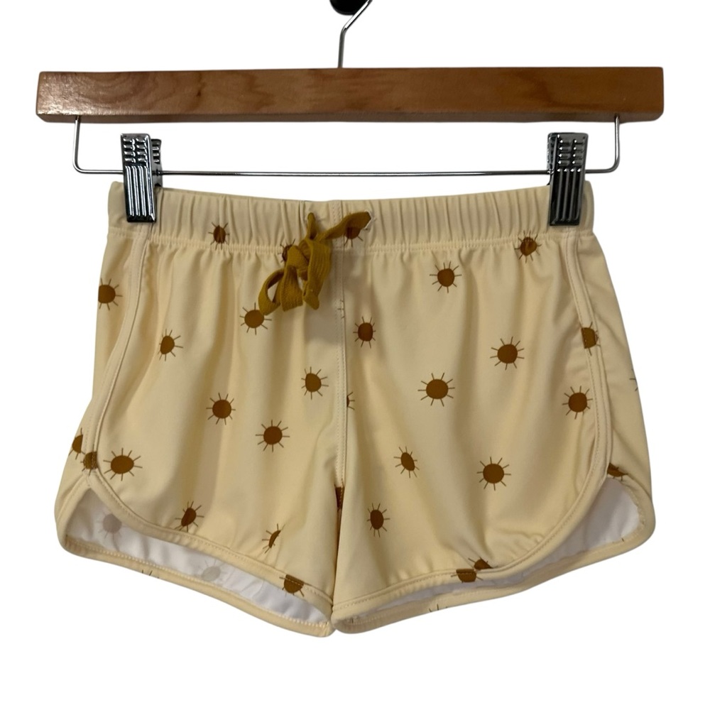 Rylee + Cru Cream Shorts with Brown Sun Print